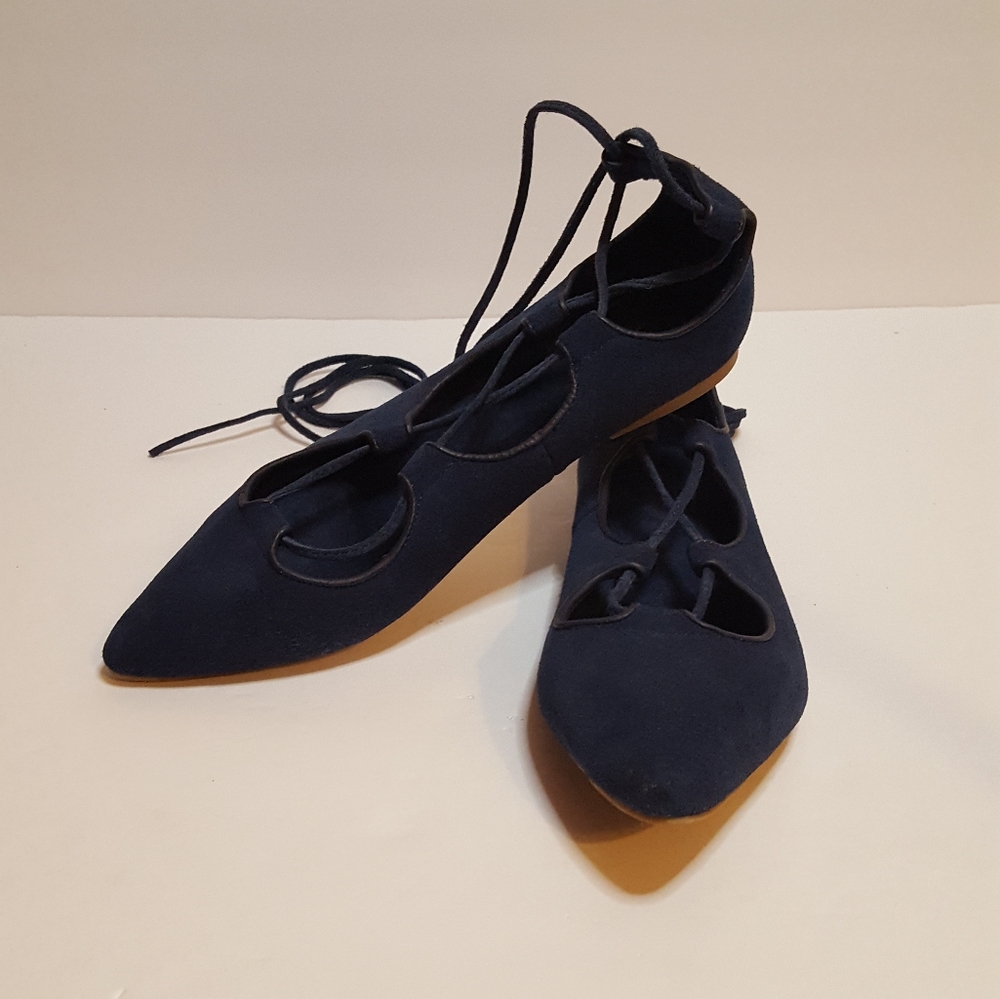 Gap ballerina lace up flats